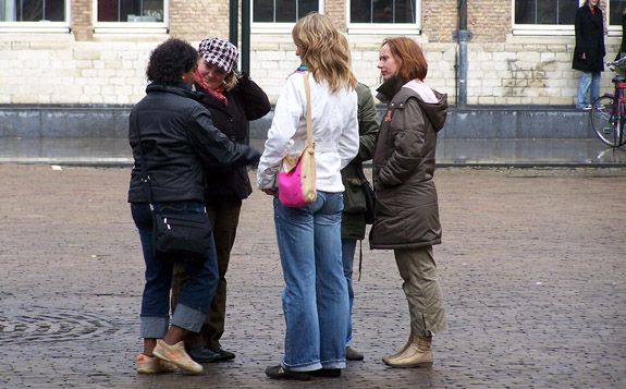 group of friends talking